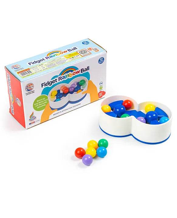 Rainbow sensory fidget toy set with colorful balls for stress relief and fun play