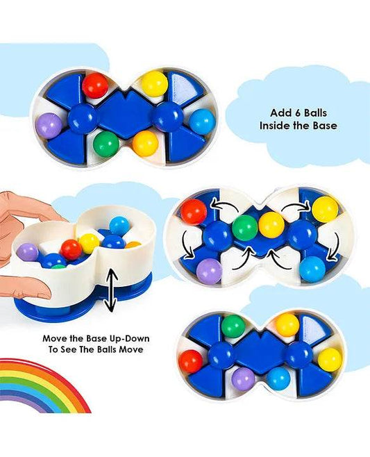Rainbow sensory fidget toy with movable balls for children aged 3 and up