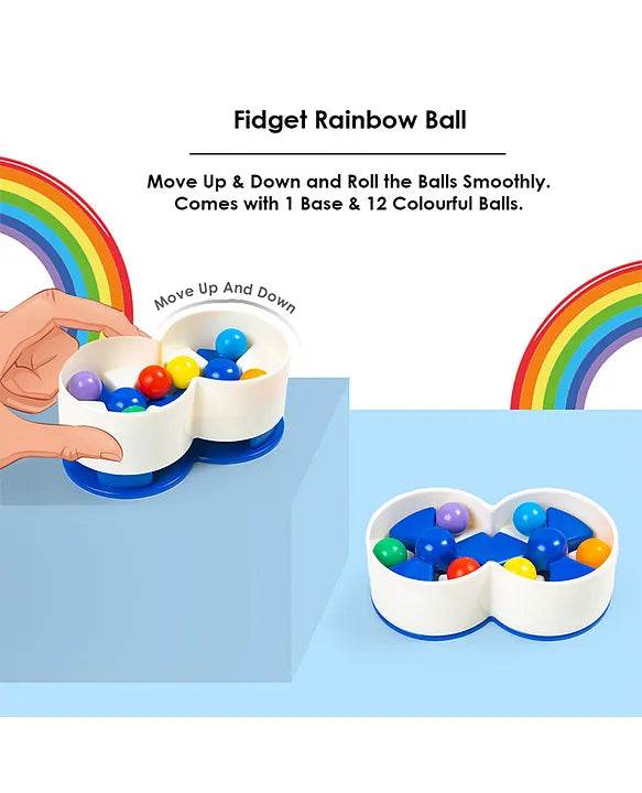 Rainbow Fidget Ball sensory fidget toy with 12 colorful balls for children and adults
