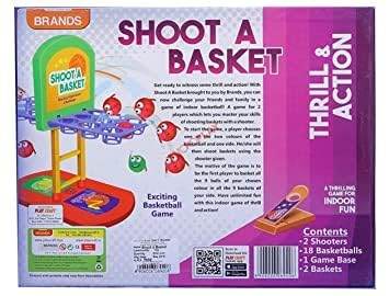 Shoot a basket game for kids with 2 shooters 18 mini basketballs and 2 baskets indoor fun set