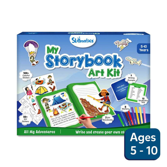 Creative writing kit ages 5-10 My Storybook Art Kit with markers stickers and story prompts