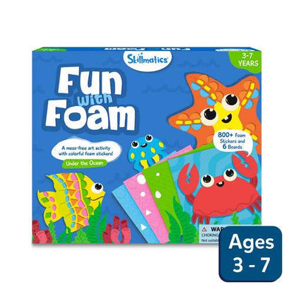 Skillmatics Fun with Foam sticker ocean craft kit with colorful foam stickers and boards for ages 3 to 7