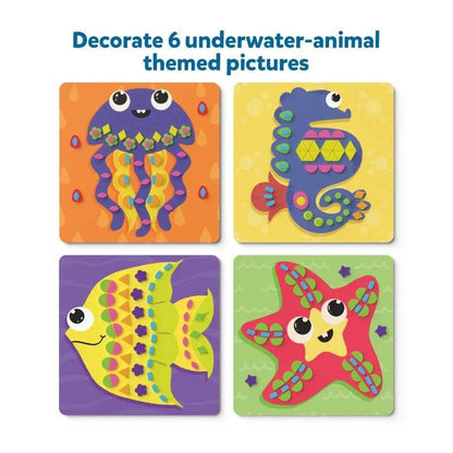 Skillmatics foam sticker ocean craft kit with colorful underwater animal designs including jellyfish seahorse fish and starfish