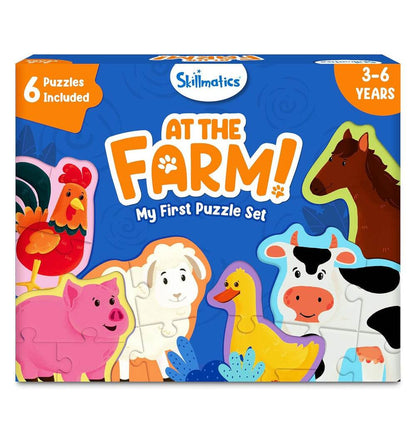 My First Puzzle Set Skillmatics At The Farm with 6 animal puzzles for kids aged 3 to 6 years
