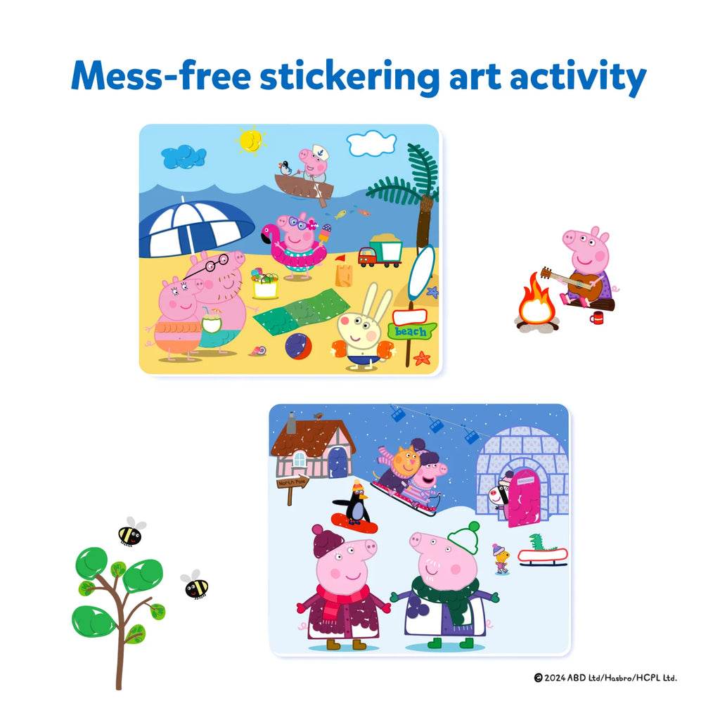 Skillmatics Peppa Pig sticker art kit featuring mess-free stickering activity with colorful Peppa Pig scenes