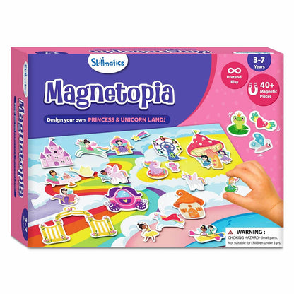 Skillmatics Magnetopia princess and unicorn toys for toddlers with 40 plus magnetic pieces for ages 3 to 7 years