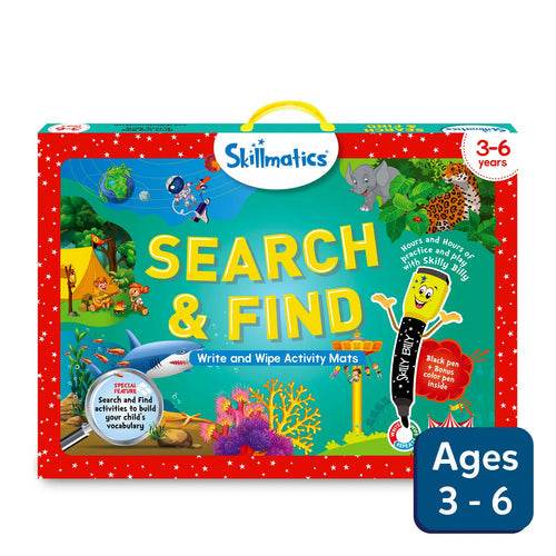 Skillmatics Search and Find Activity Mats for ages 3 to 6 with write and wipe feature