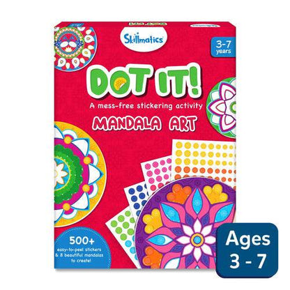 Skillmatics Dot it mandala art sticker mandala art set India for kids ages 3 to 7 with colorful easy-to-peel stickers