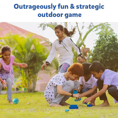 Skillmatics Strike 7 Outdoor Game - Aim, Dodge, And Stack To Victory, Fun For The Whole Family, Great Gift For Ages 6 And Up, Multicolor, Kids - T-Rex the toyland Sitamarhi