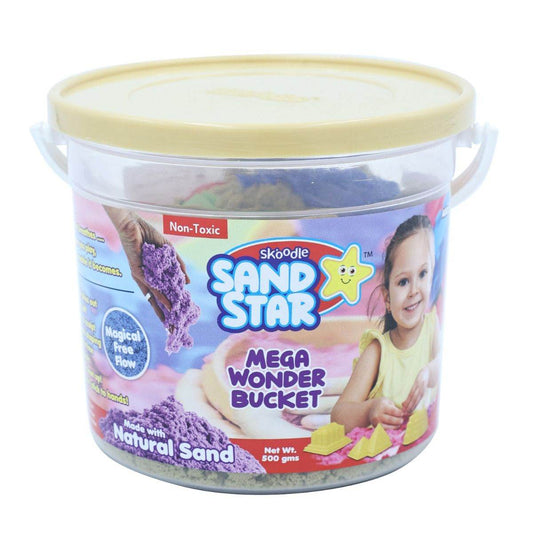Skoodle Mega Sand Star bucket with natural sand non-toxic and magical free flow for kids play