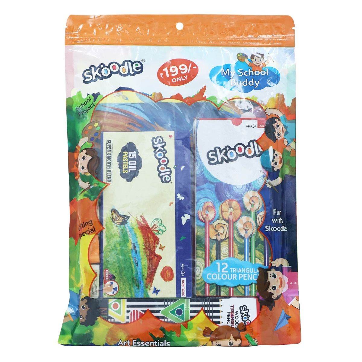 Colorful school stationery kit for kids by T-Rex the toyland Sitamarhi including pencils and art essentials