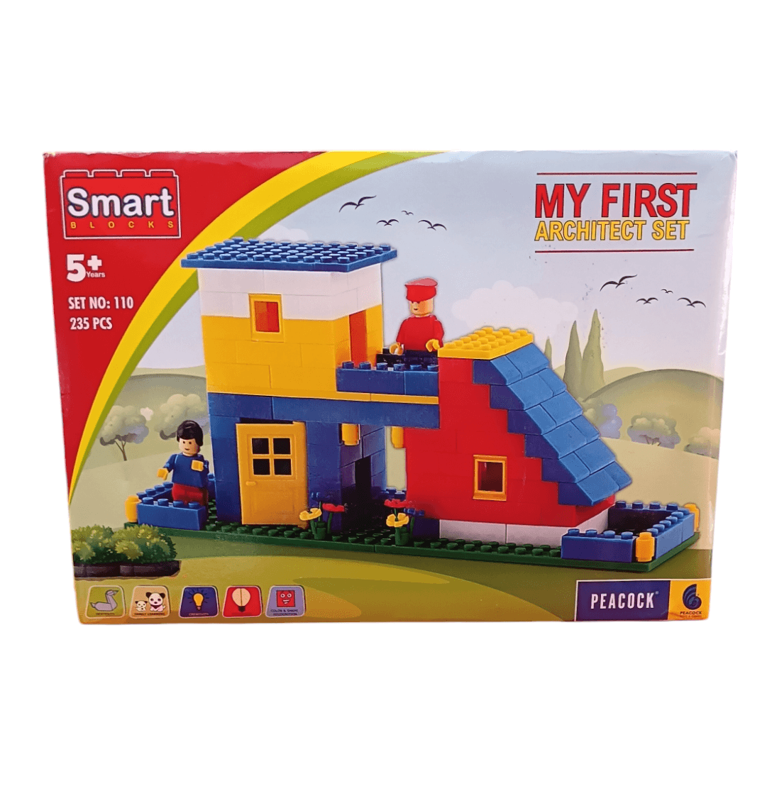 Smart Blocks architect building blocks set for kids aged 5 plus with colorful pieces to build a house