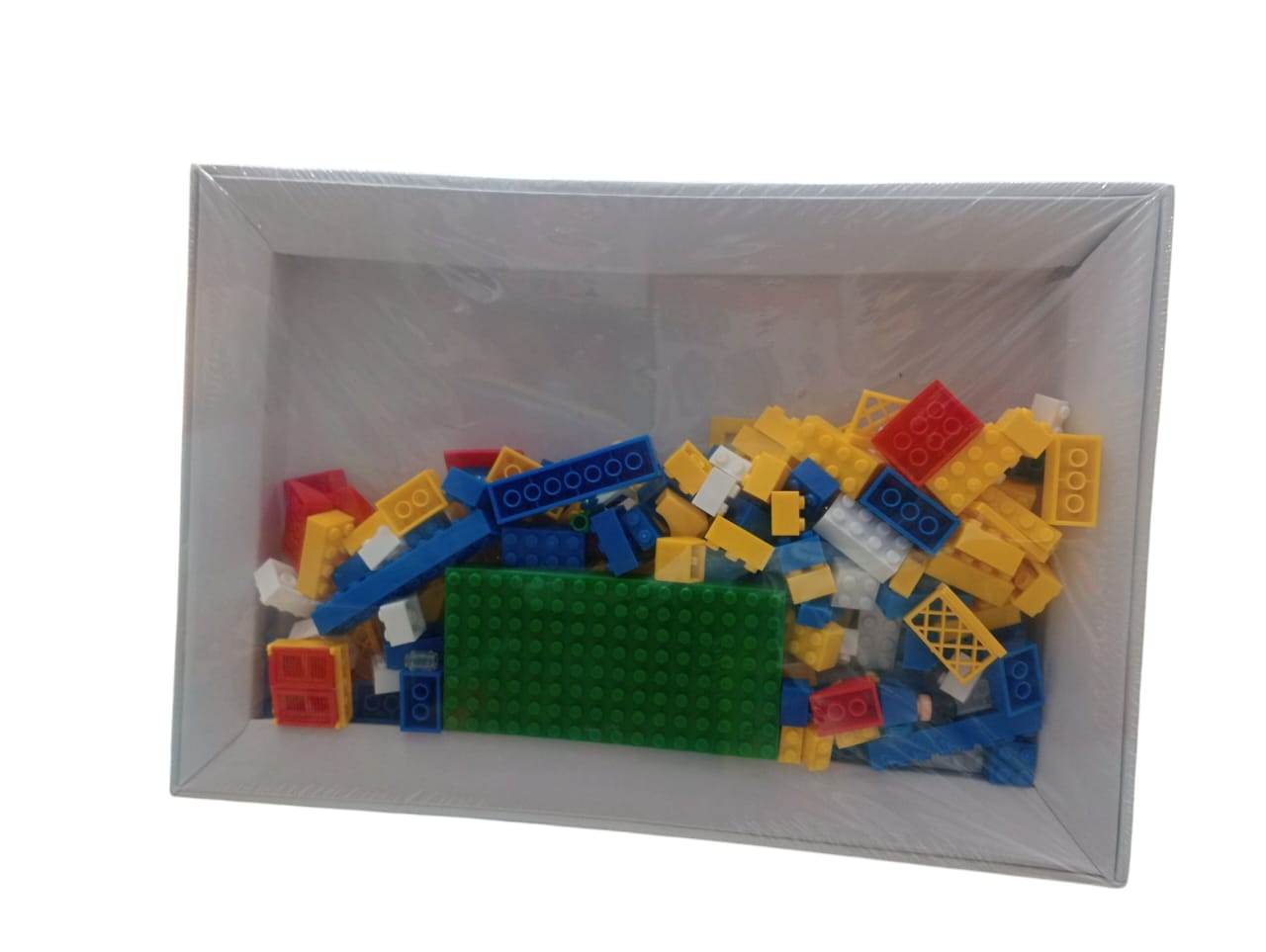 Junior architect building blocks set with colorful interlocking pieces in a clear packaging box