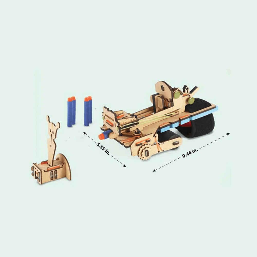 Bullseye bow science activity set wooden DIY model with foam darts and target for kids