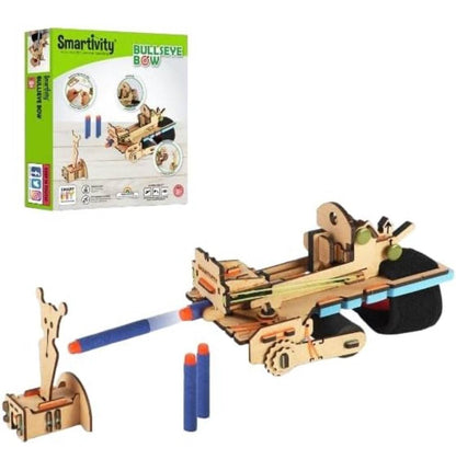 Bullseye bow science activity set wooden toy crossbow with soft foam darts and target from T-Rex the toyland Sitamarhi