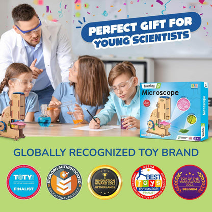 DIY microscope toy for 8-14 year olds by T-Rex the toyland Sitamarhi with kids and teacher engaging in science activities