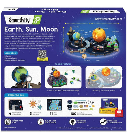 Earth Sun Moon model kit for kids with rotating planets rocket and alien ships STEM learning toy