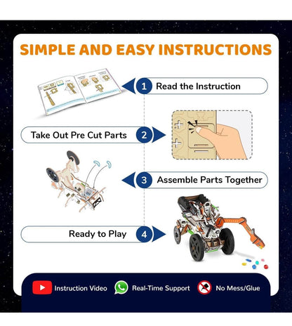 Smartivity educational space toy assembly instructions showing step-by-step guide to build and play