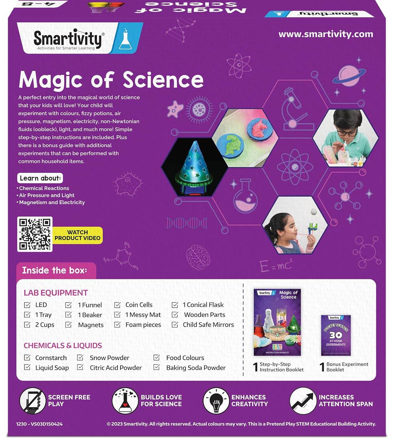 Magic science kit with 50 experiments by Smartivity including lab equipment and chemicals for hands-on STEM learning