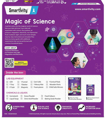 Magic science kit with 50 experiments by Smartivity including lab equipment and chemicals for hands-on STEM learning