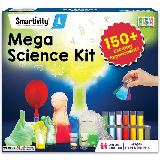 Smartivity Mega science kit with 150 experiments including colorful test tubes and bubbling science props