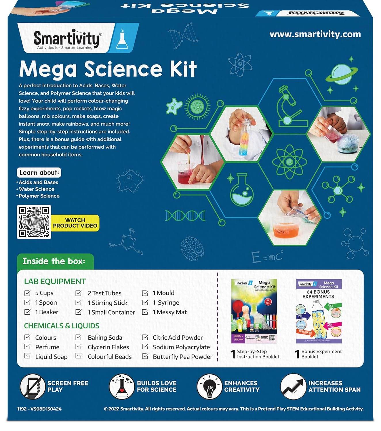 Mega science kit with 150 experiments by Smartivity including acids bases water science and polymer science