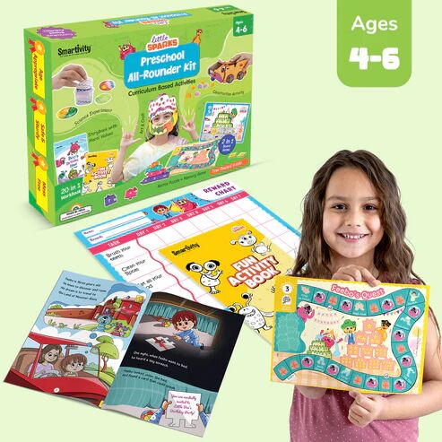 Preschool learning kit for 4 year olds by T-Rex the toyland Sitamarhi with activity book and game board
