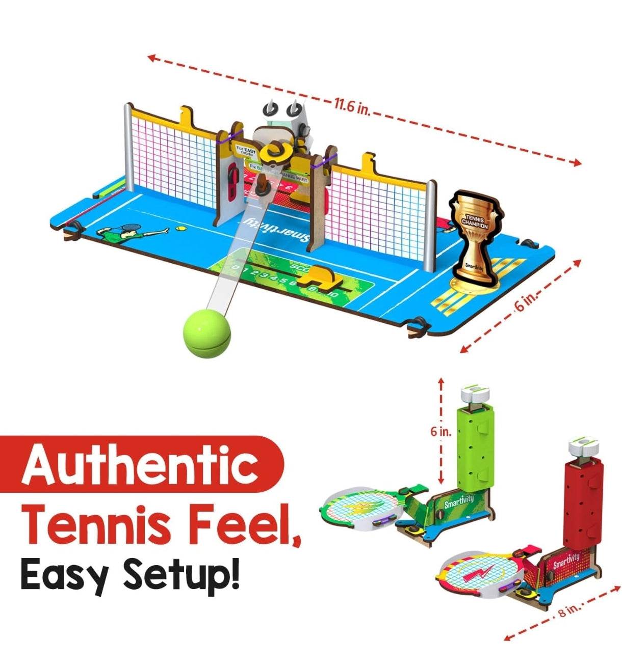 STEM tabletop tennis kit for kids with authentic tennis feel and easy setup by T-Rex the Toyland Sitamarhi