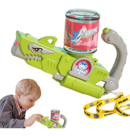 T-Rex green spray gun for kids, featuring a water tank, ideal for snake toy water fun