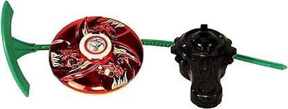 Red spinning top toy for kids with a launcher for ages 6 and up