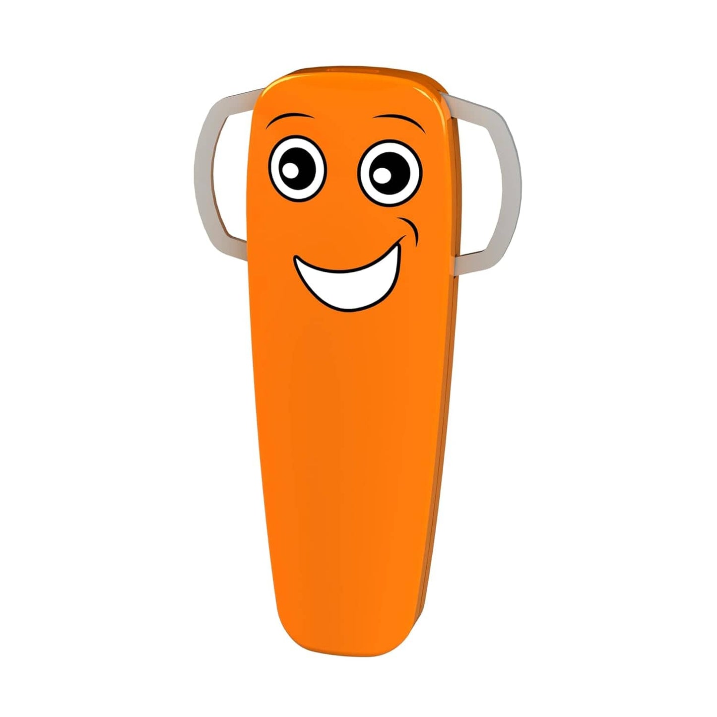 Orange STEM toy for young kids featuring a happy face and easy grip handles
