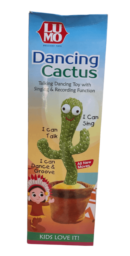 Green Dancing Cactus stuffed animal plush toy for kids with singing and recording features