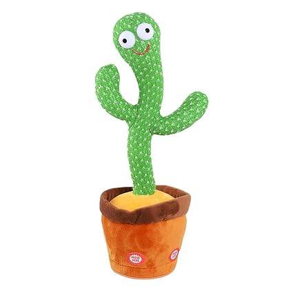Green cactus stuffed animal plush toy with cheerful expression for all ages