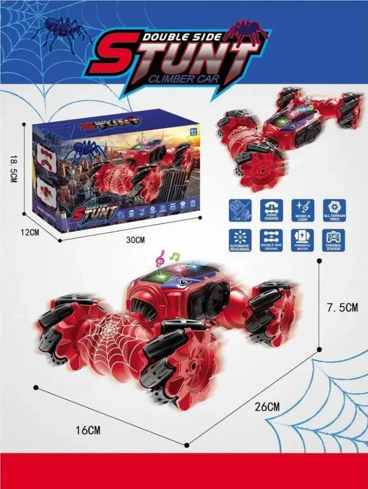 Red double side stunt climbing car toy with music for kids ages 5 and up