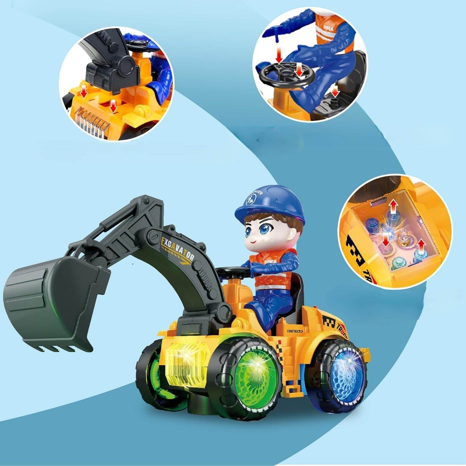 T-Rex the toyland Sitamarhi super truck engineering toy yellow excavator with lights and musical features