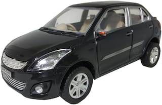 Black Swift Dzire toy car model with detailed design and silver grille by T-Rex the toyland Sitamarhi