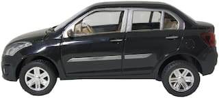 Black Swift Dzire toy car model with detailed body and silver wheels by T-Rex the toyland Sitamarhi