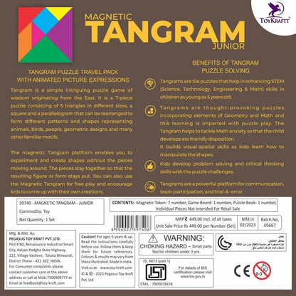 Tangram Junior - Magnetic Brain Game for 5 Years & Above - T-Rex the toyland Sitamarhi