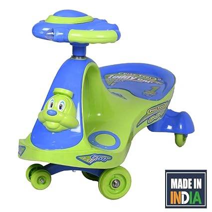 Teddy Magic Car Ride on, Racing Car, Fun Activity Car, Riding Car, Non Battery Operated Car, Kids Playing Scooter, Fun Riding Car for Kids with Music, Light with Wide Foot Rest, Spacious Seat, Steering Wheels Indoor Outdoor-Green - T-Rex the toyland Sitamarhi