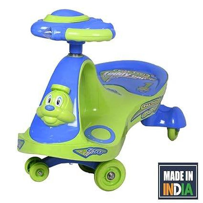 Teddy Magic Car Ride on, Racing Car, Fun Activity Car, Riding Car, Non Battery Operated Car, Kids Playing Scooter, Fun Riding Car for Kids with Music, Light with Wide Foot Rest, Spacious Seat, Steering Wheels Indoor Outdoor-Green - T-Rex the toyland Sitamarhi