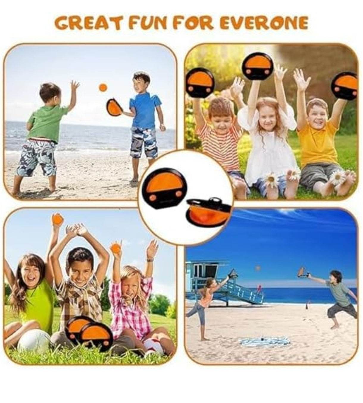 Catching game with orange throwing ball for kids in outdoor fun, suitable for ages 5 and up