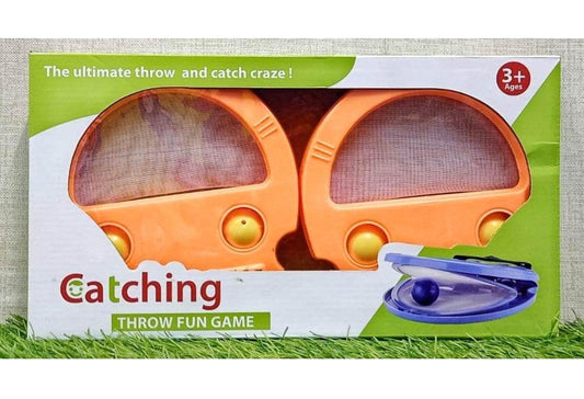 Orange catching game for ages 3 and up, featuring throwing ball for fun playtime