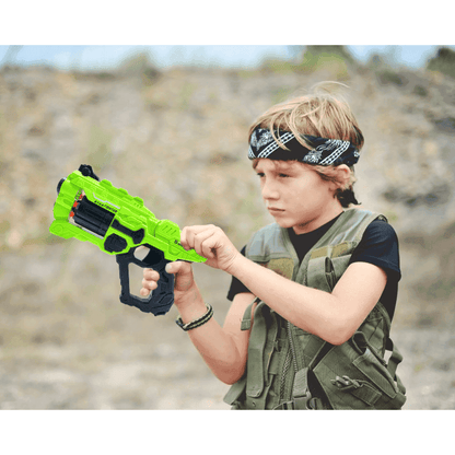 Thunder Strike Toy Gun With 6 Dart Rotating Drum - Available In 10 Colors (2915) - Color: Red
