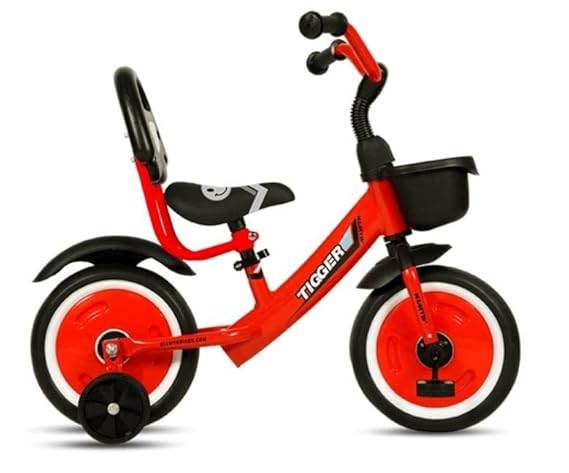 Red T-Rex child's ride on toy bike with a comfortable seat and safety features for toddlers