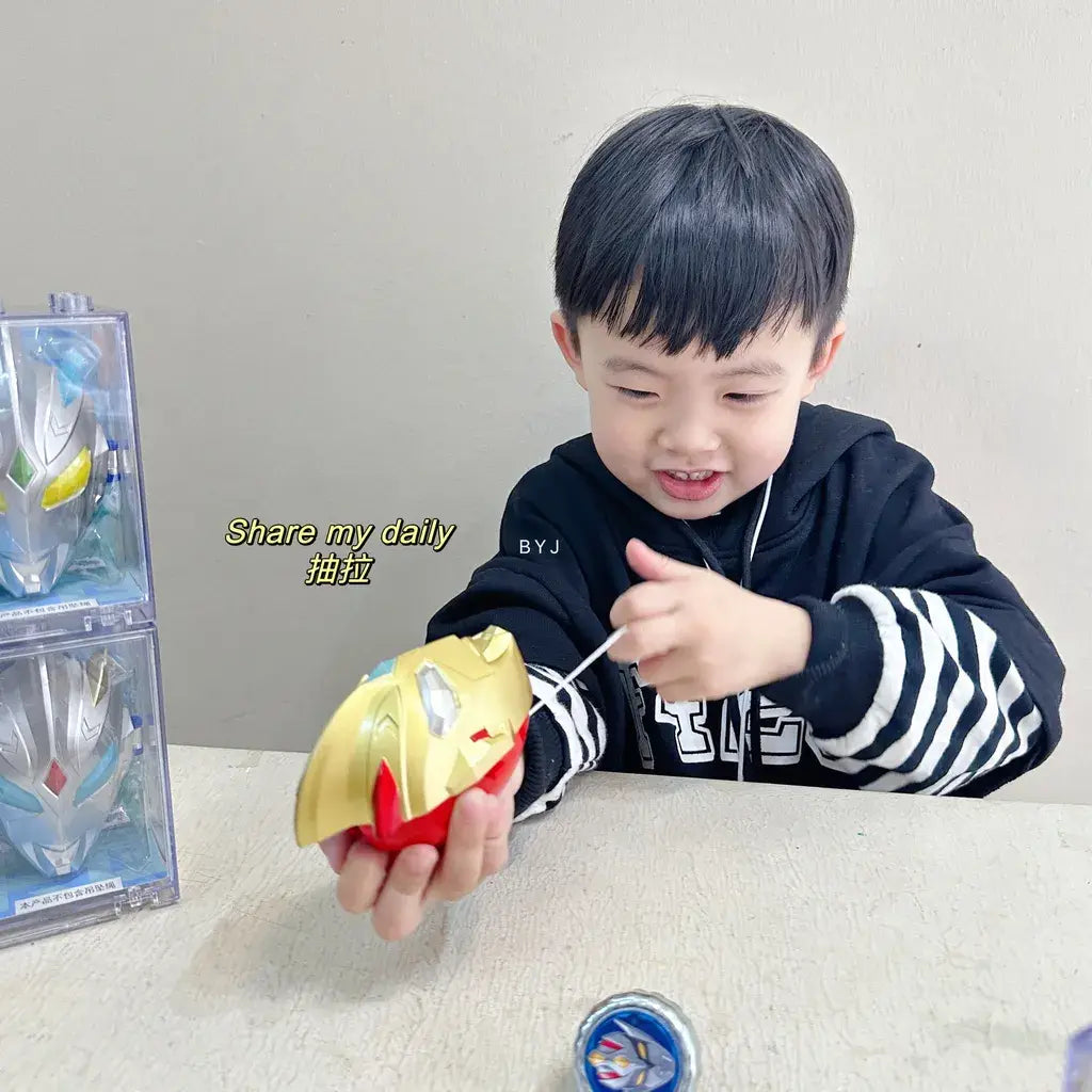 Interactive action toy in gold for kids demonstrating pulling action while exploring the top speed of Usain Bolt