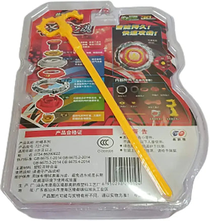 Colorful top spinning tops featuring a launcher, suitable for children aged 5 and up