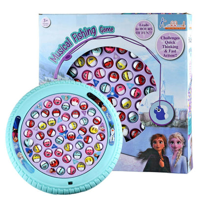 Musical fishing game in blue with colorful underwater toys for kids aged 3 and up