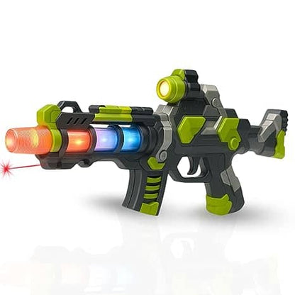 Colorful toy gun with lights and sounds for kids aged 5 years and up