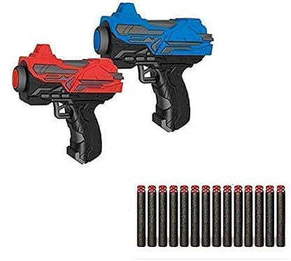 Red and blue toy guns toy set with 12 foam darts for kids aged 6 years and up