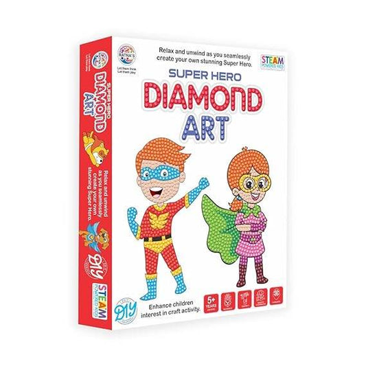 Toy Mall Superhero Diamond Art Kit for Kids – Easy-to-Use Craft Kit with Vibrant Diamond Colors, Endless Creative Possibilities (5 Years) - T-Rex the toyland Sitamarhi